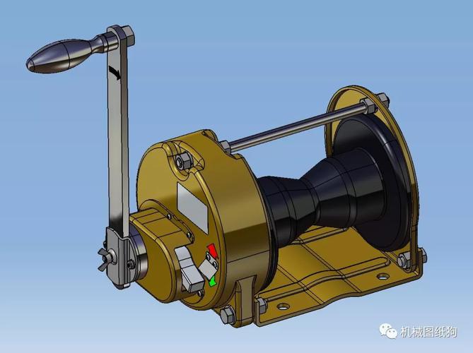 工程机械winch绞车转轮机构3d数模图纸igs格式
